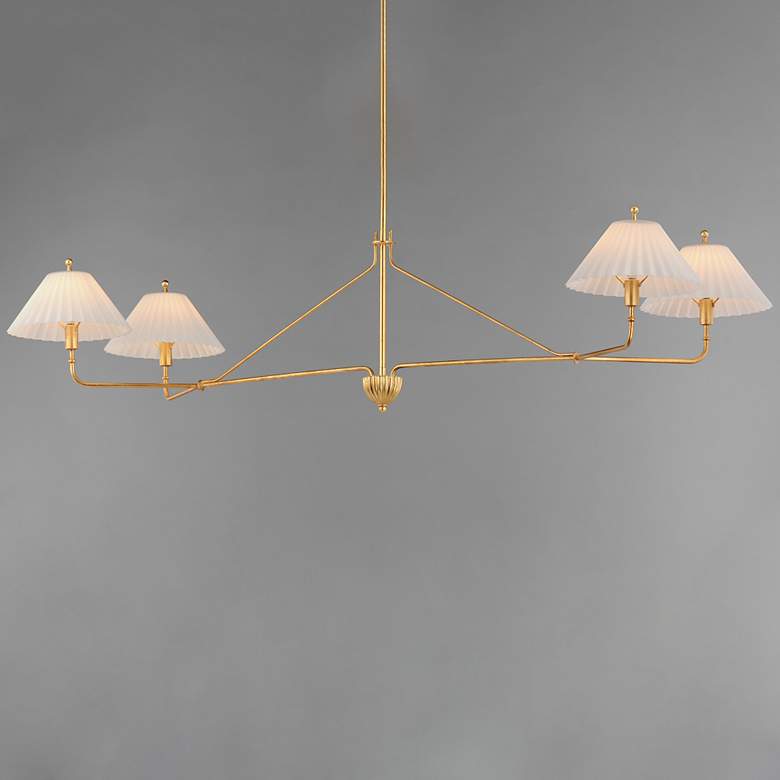 Image 3 Maxim Kismet 60 1/4" Wide Gold Leaf 4-Light Linear Pendant more views