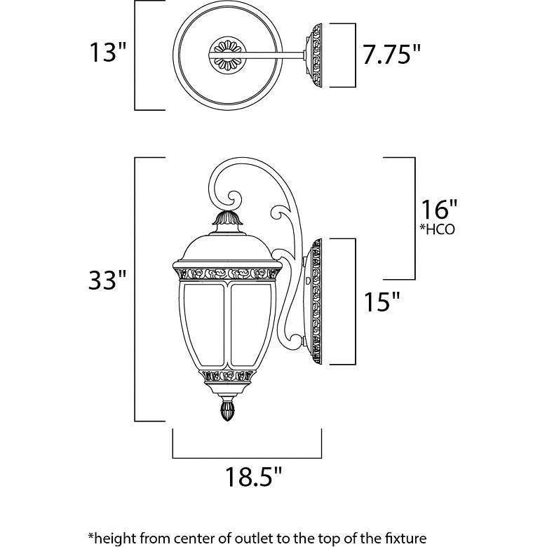 Image 2 Maxim Knob Hill 33"High Aluminum 3-Light Outdoor Wall Light more views