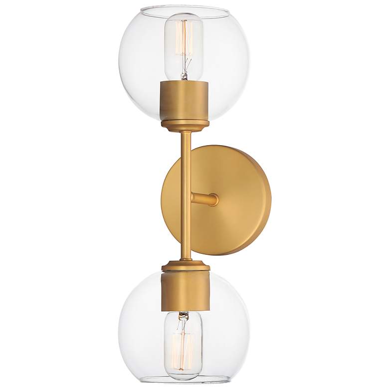 Image 1 Maxim Knox 17" High Natural Aged Brass 2-Light Wall Sconce