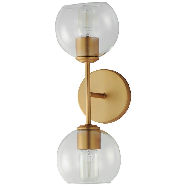Image 4 Maxim Knox 17" High Natural Aged Brass 2-Light Wall Sconce more views