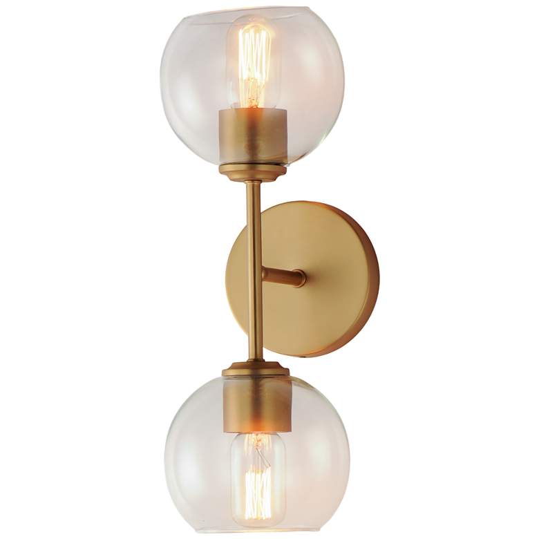 Image 5 Maxim Knox 17" High Natural Aged Brass 2-Light Wall Sconce more views