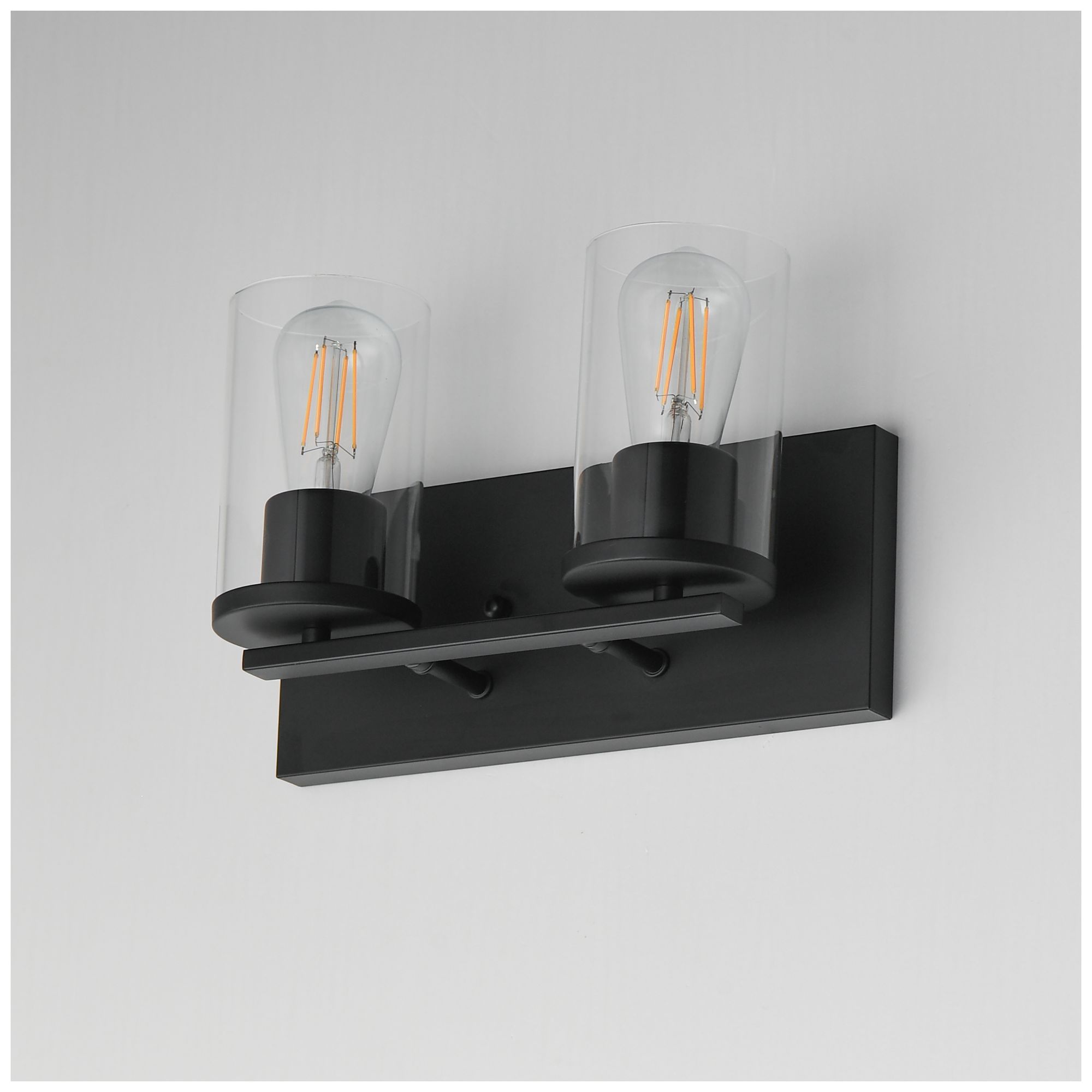 Image 4 Maxim Lateral 12" Wide Clear/Black 2-Light Bath Vanity more views