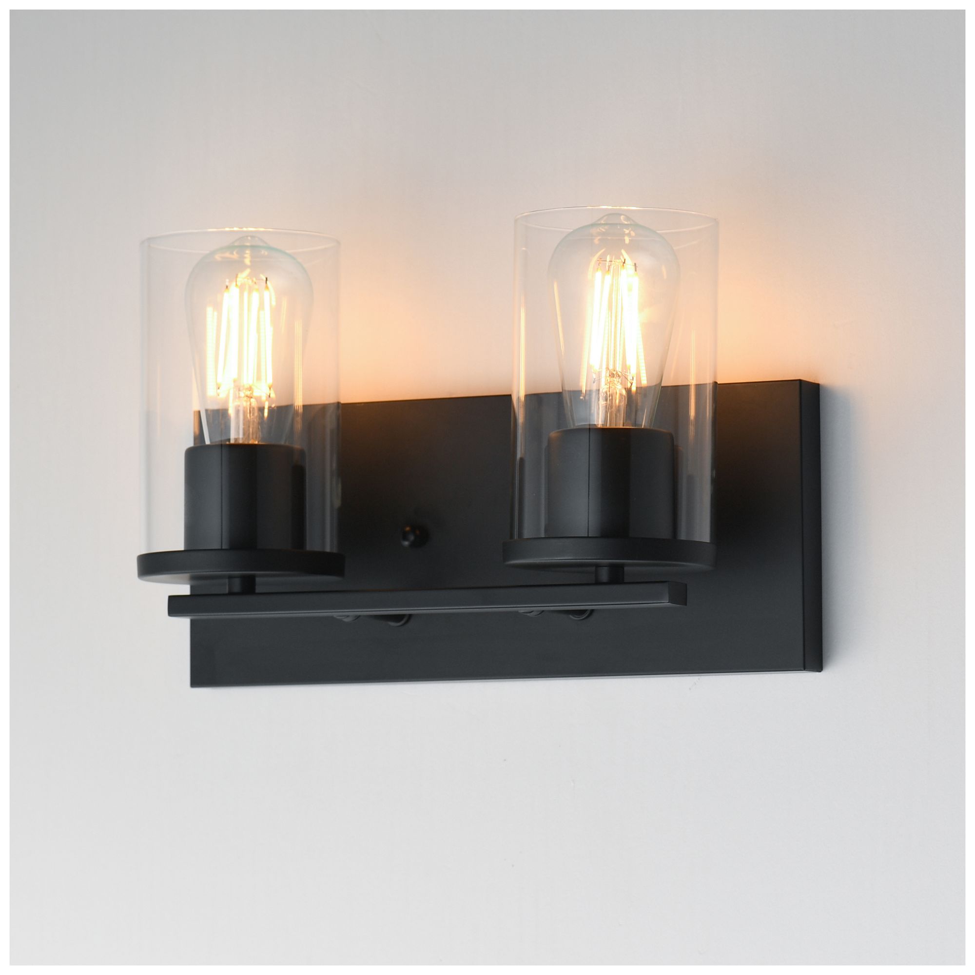 Image 5 Maxim Lateral 12" Wide Clear/Black 2-Light Bath Vanity more views