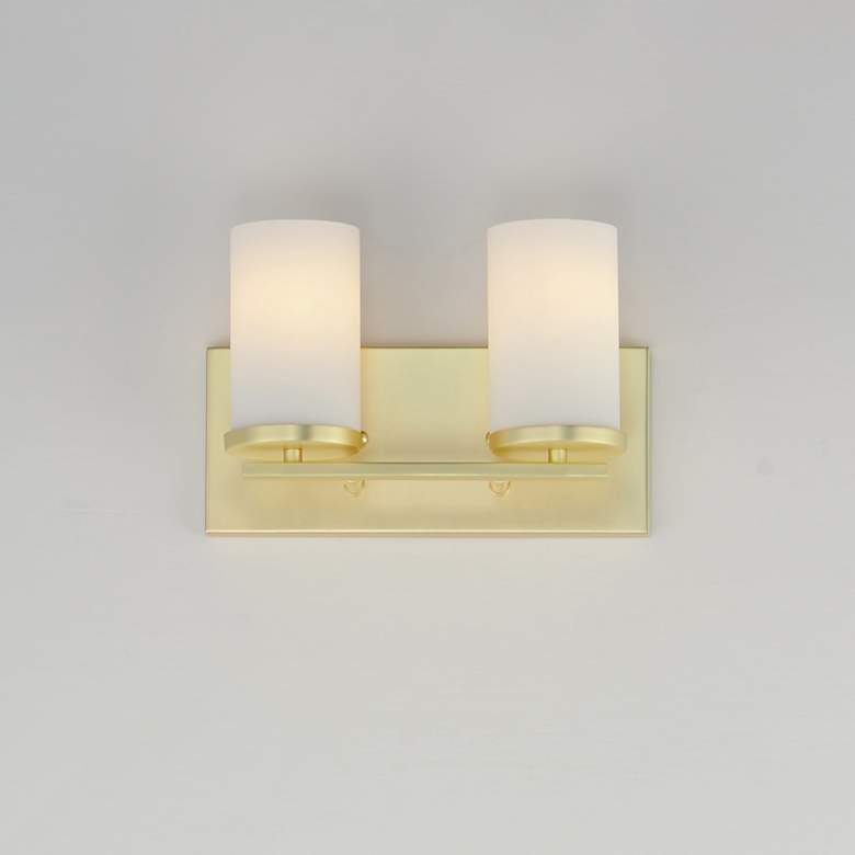 Image 3 Maxim Lateral 12" Wide Satin Brass 2-Light Bath Vanity more views