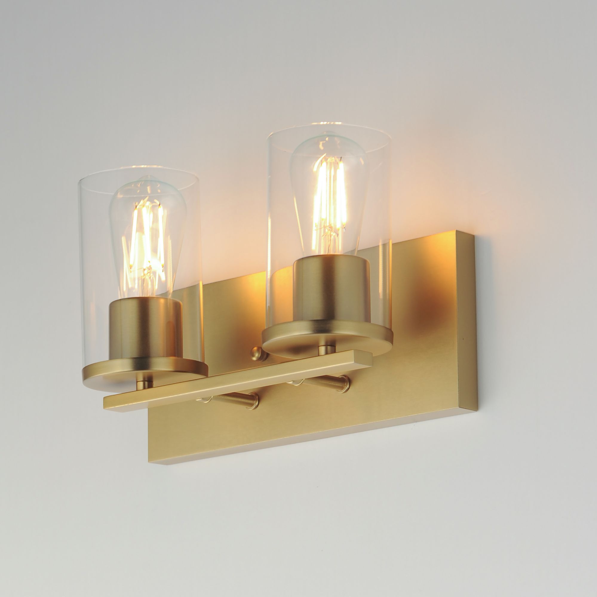 Image 4 Maxim Lateral 12" Wide Clear/Satin Brass 2-Light Bath Vanity more views