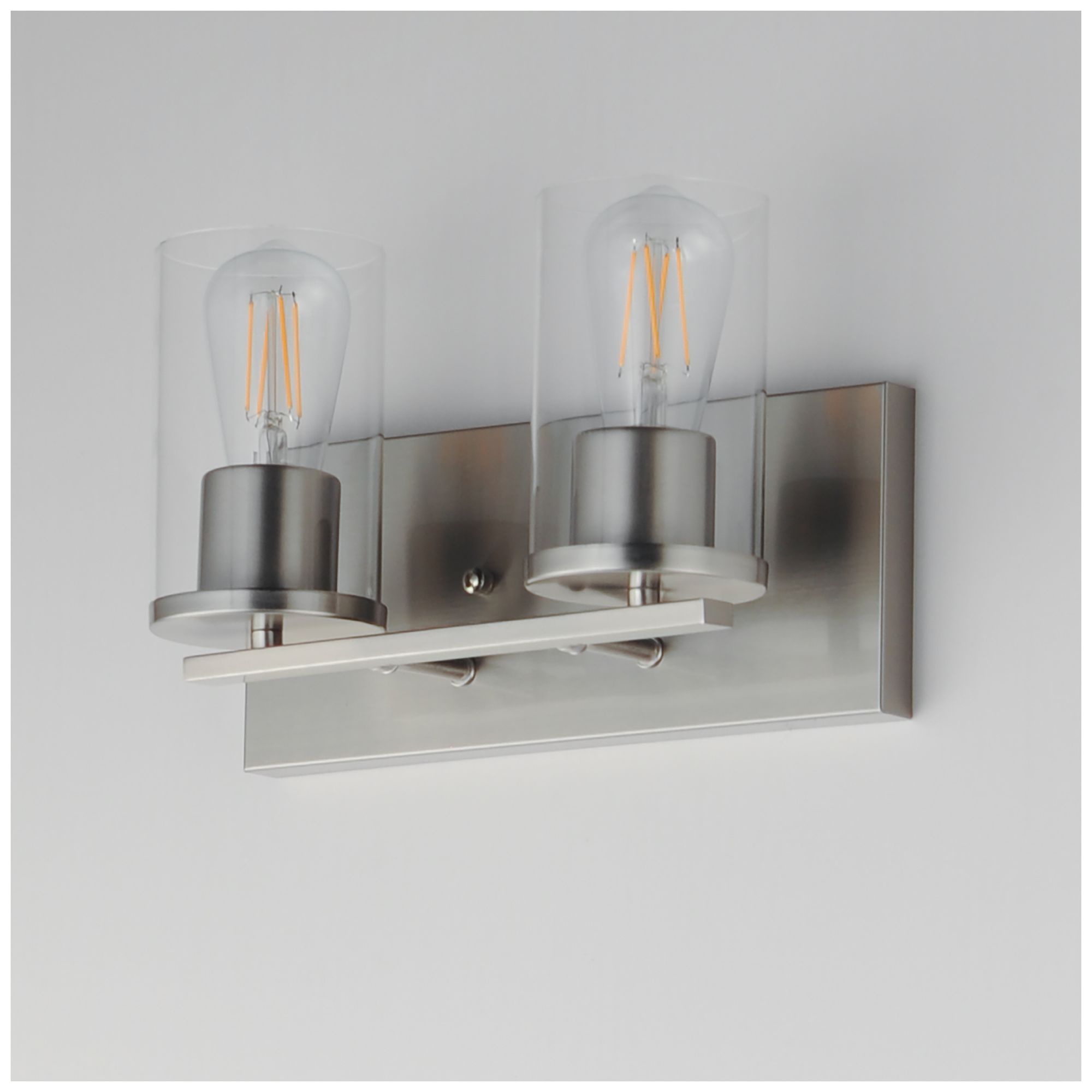 Image 4 Maxim Lateral 12" Wide Clear/Satin Nickel 2-Light Bath Vanity more views