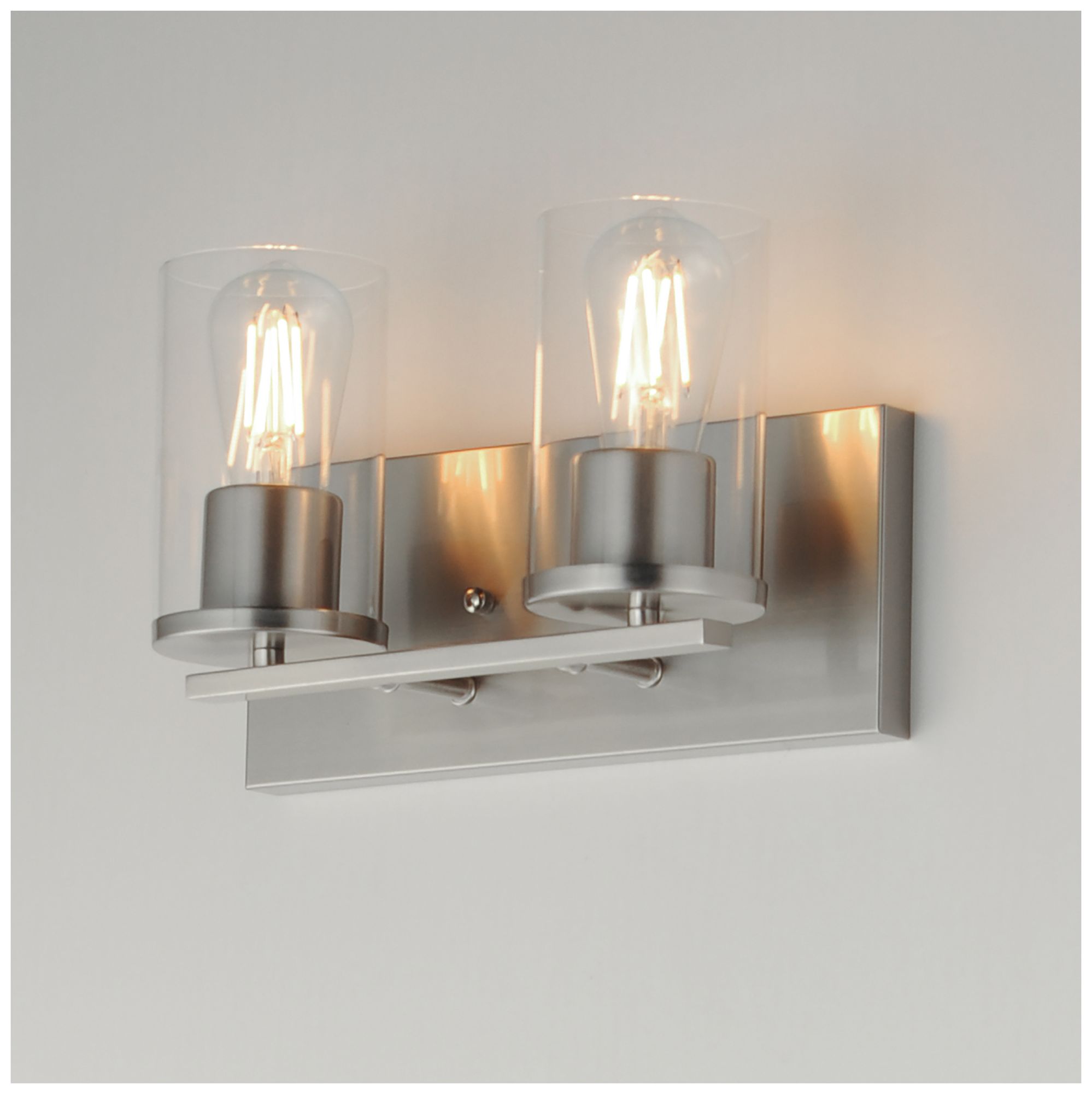 Image 5 Maxim Lateral 12" Wide Clear/Satin Nickel 2-Light Bath Vanity more views