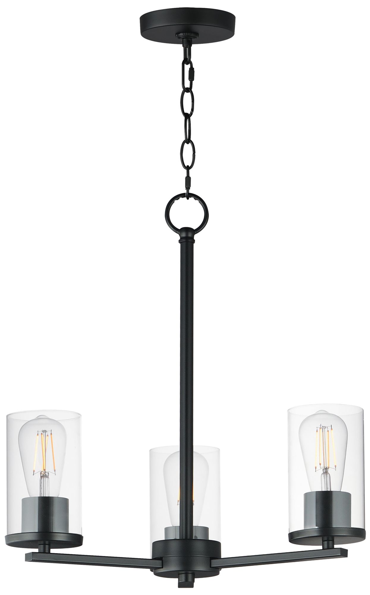 Maxim Lateral 18" Wide Clear/Black 3-Light Chandelier