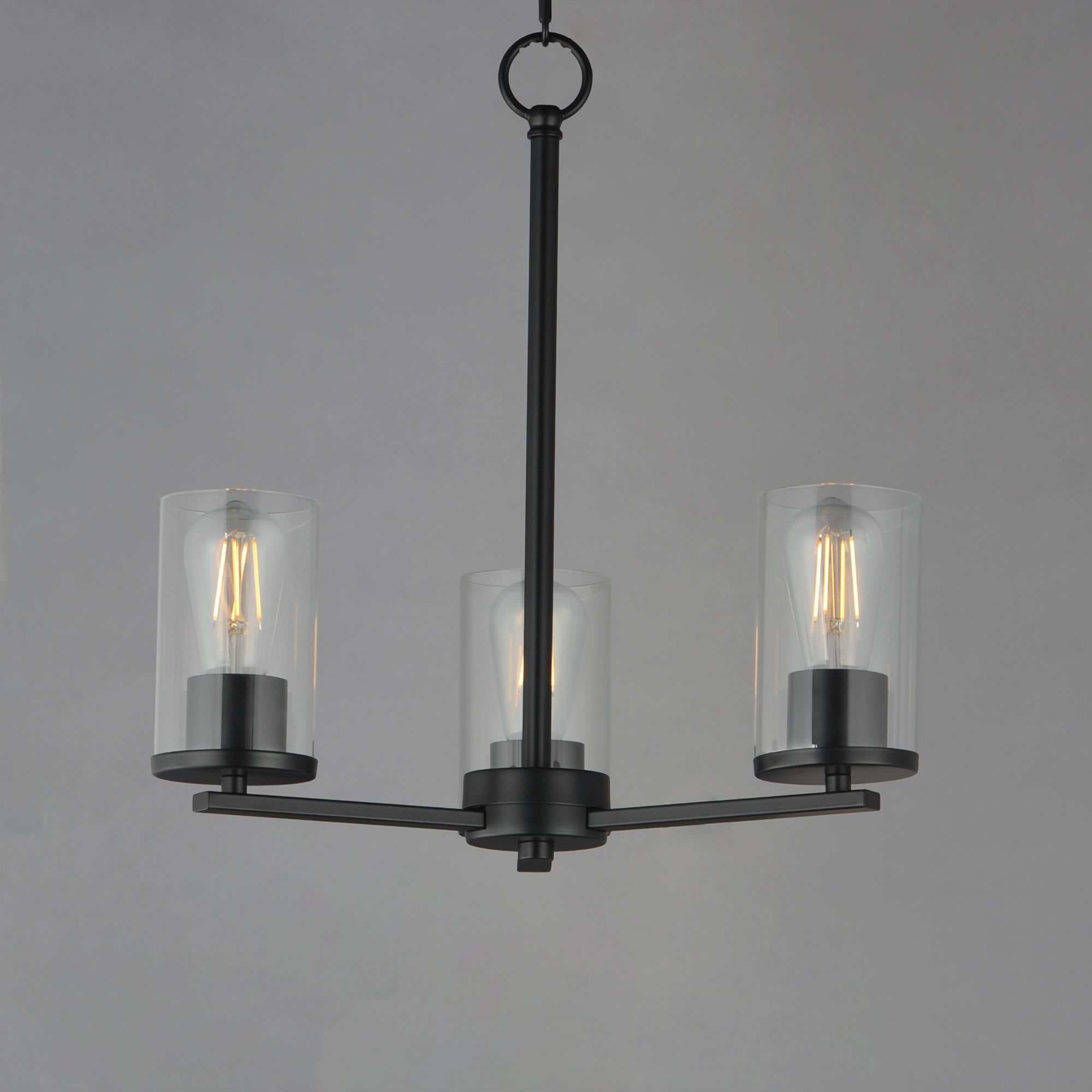 Image 3 Maxim Lateral 18" Wide Clear/Black 3-Light Chandelier more views