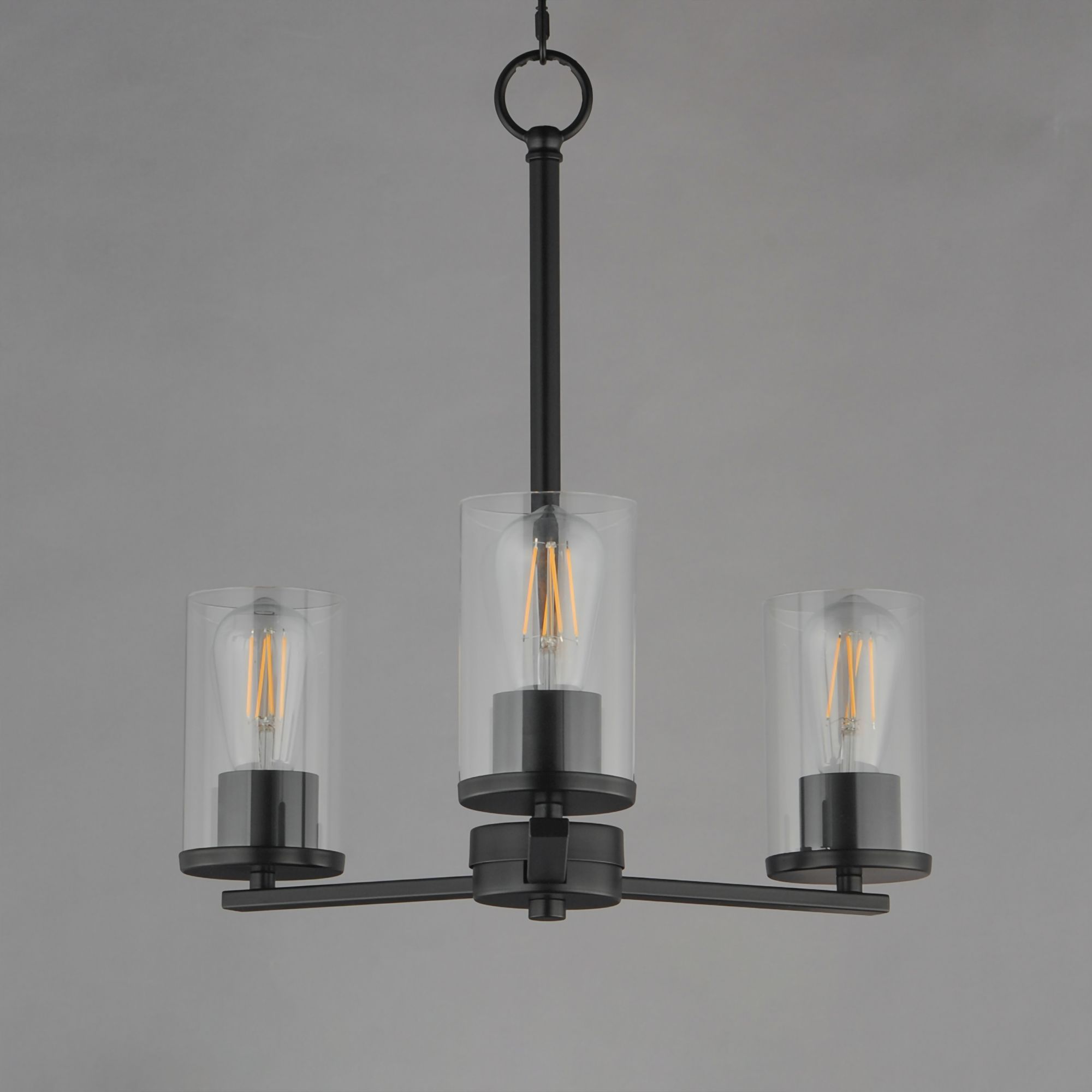 Image 4 Maxim Lateral 18" Wide Clear/Black 3-Light Chandelier more views