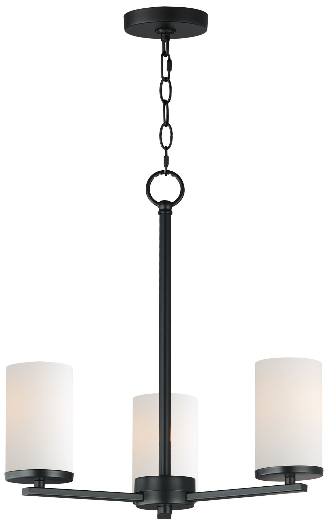 Maxim Lateral 18" Wide White/Black 3-Light Chandelier