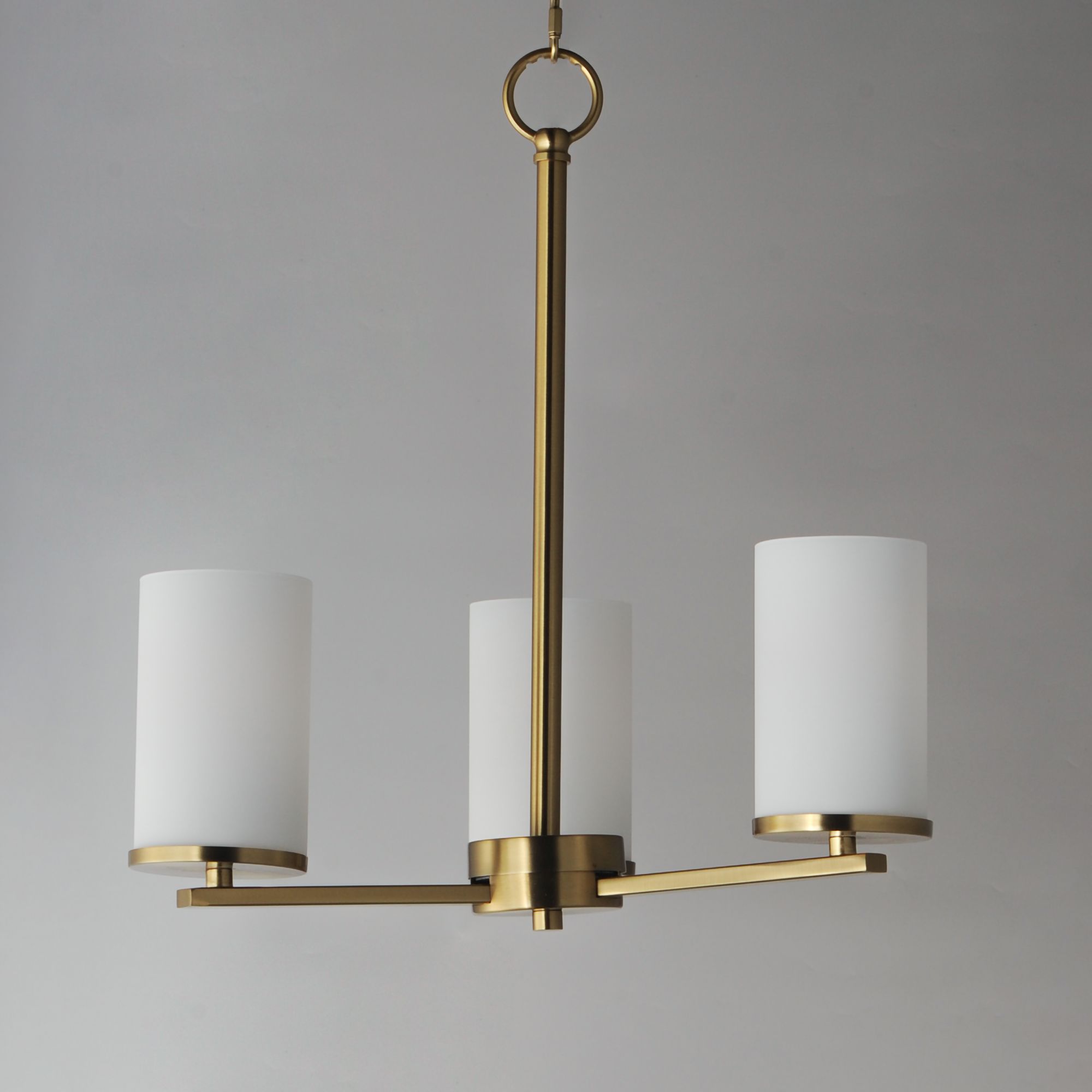 Image 3 Maxim Lateral 18" Wide White/Satin Brass 3-Light Chandelier more views