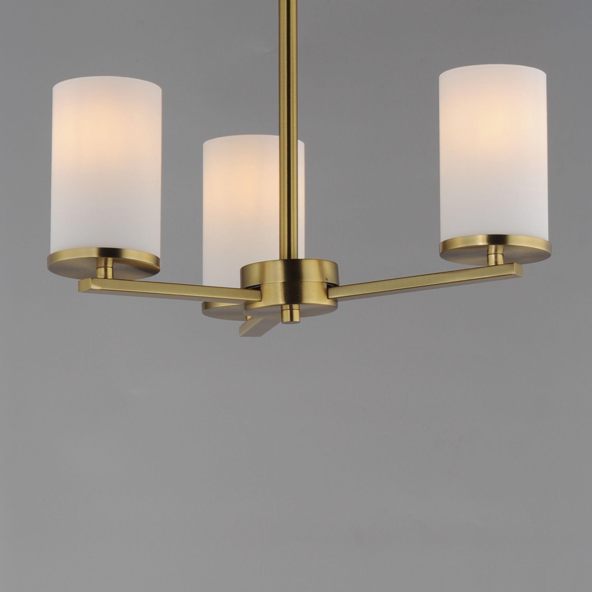 Image 4 Maxim Lateral 18" Wide White/Satin Brass 3-Light Chandelier more views