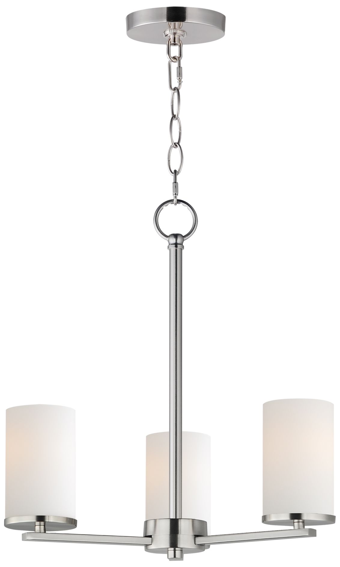 Image 2 Maxim Lateral 18" Wide White/Satin Nickel 3-Light Chandelier