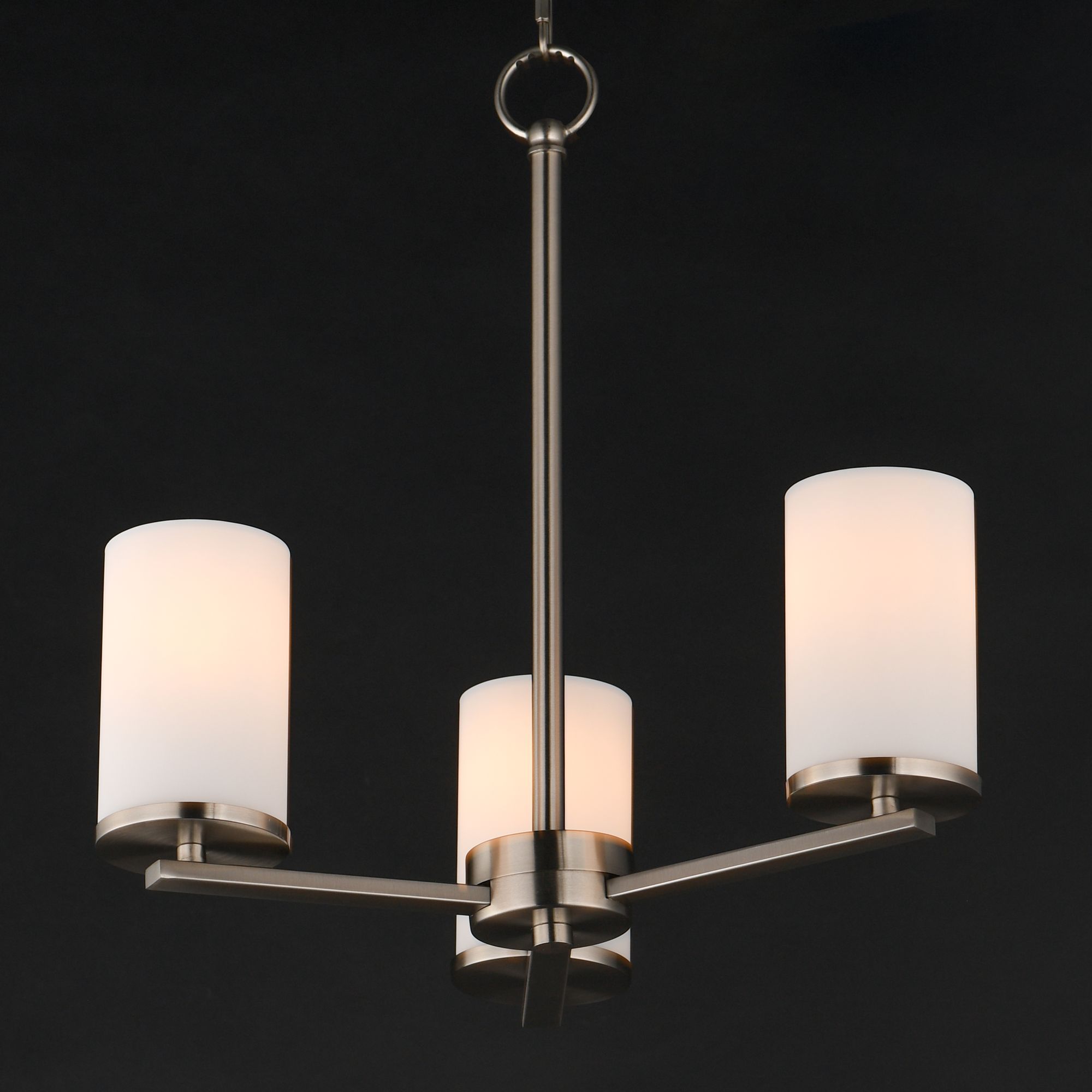 Image 4 Maxim Lateral 18" Wide White/Satin Nickel 3-Light Chandelier more views
