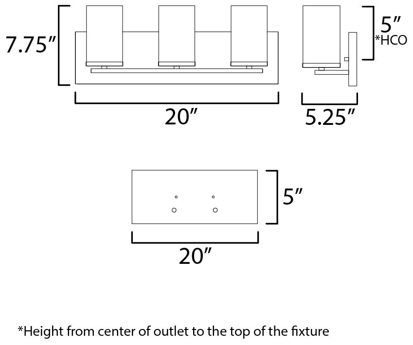 Image 7 Maxim Lateral 20" Wide Clear/Black 3-Light Bath Vanity more views