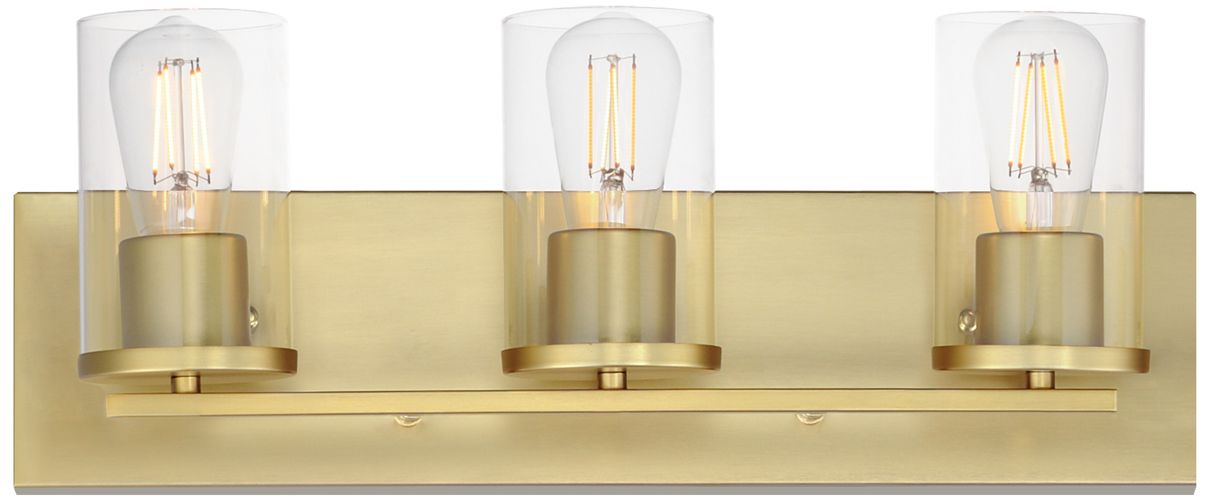 Maxim Lateral 20" Wide Clear/Satin Brass 3-Light Bath Vanity