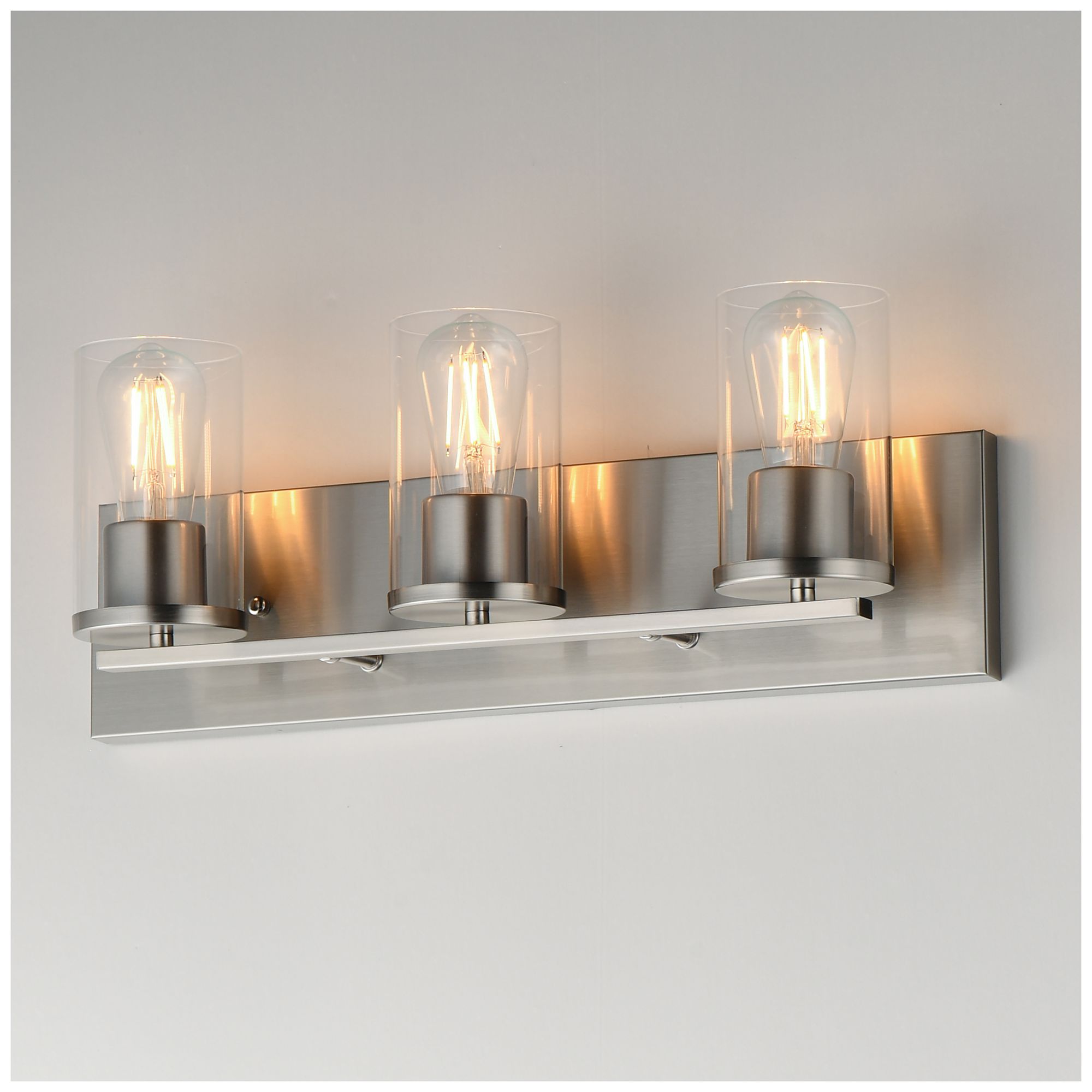 Image 4 Maxim Lateral 20" Wide Clear/Satin Nickel 3-Light Bath Vanity more views