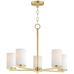 Maxim Lateral 24" Wide Satin Brass 5-Light Chandelier
