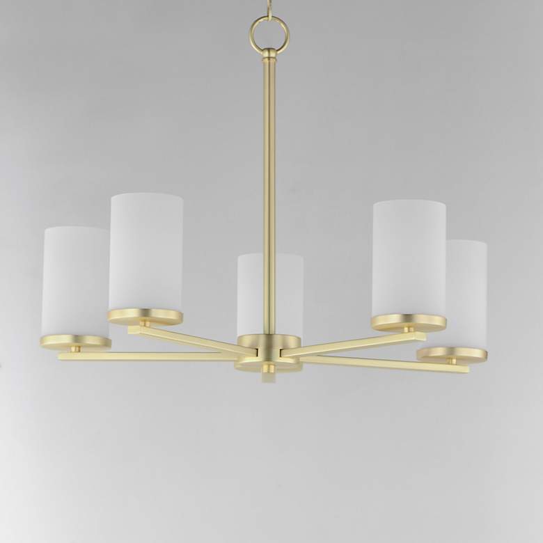 Image 3 Maxim Lateral 24" Wide Satin Brass 5-Light Chandelier more views