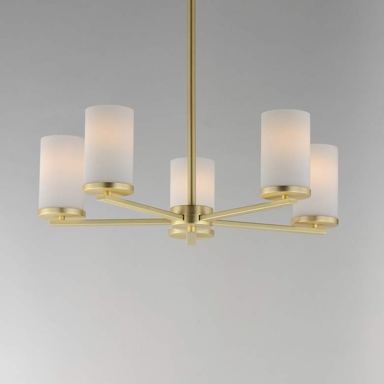 Image 4 Maxim Lateral 24" Wide Satin Brass 5-Light Chandelier more views