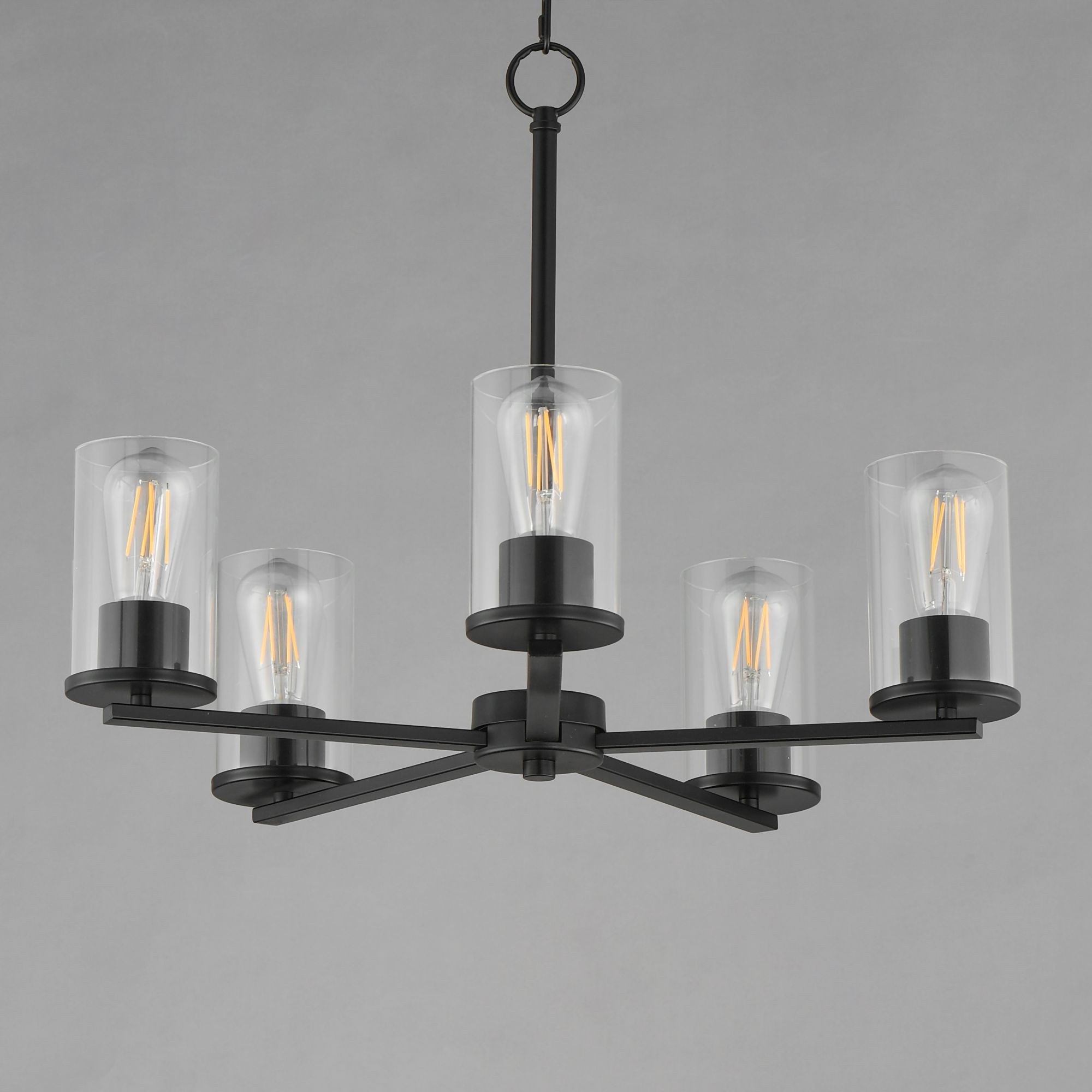Image 3 Maxim Lateral 24" Wide Clear/Black 5-Light Chandelier more views