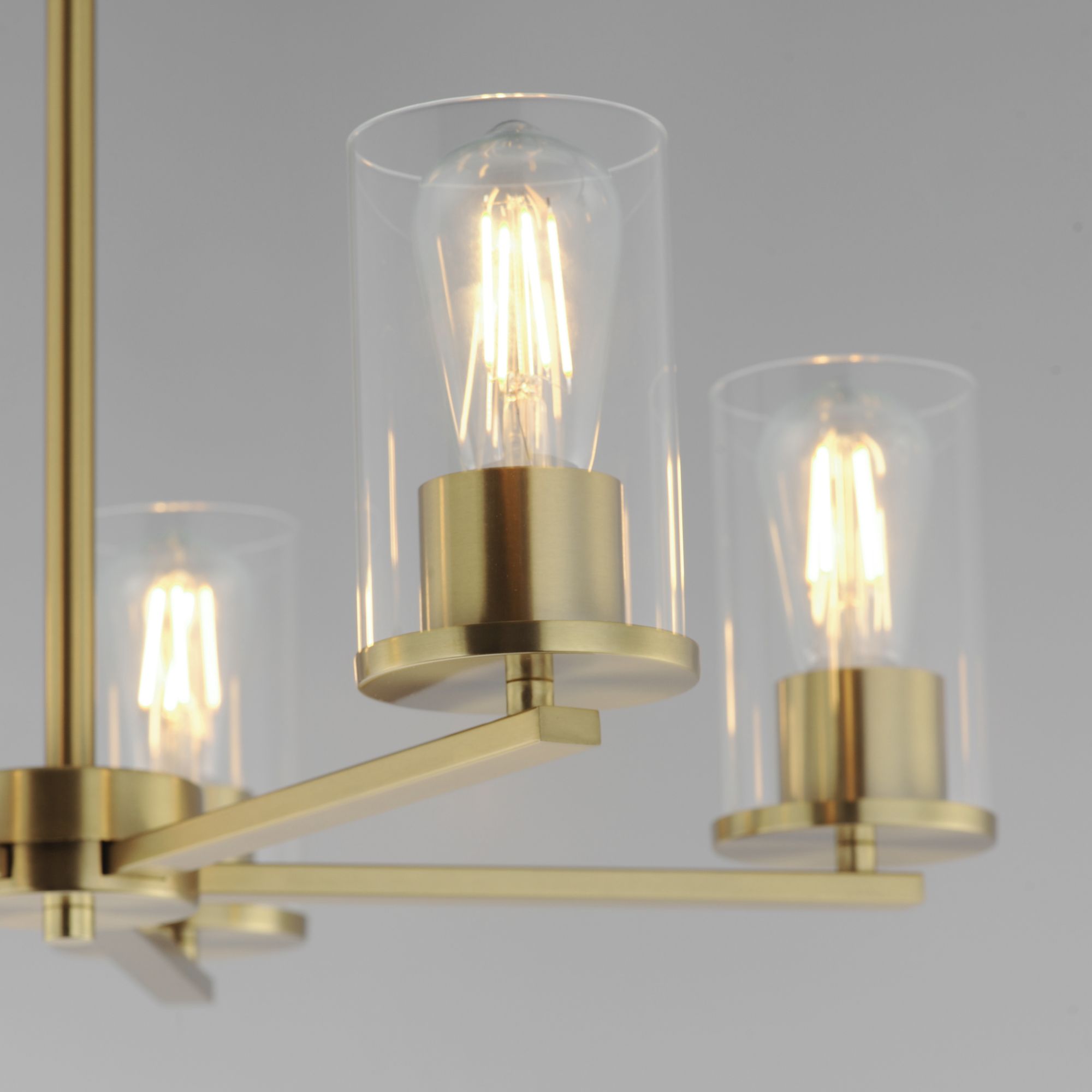 Image 5 Maxim Lateral 24" Wide Clear/Satin Brass 5-Light Chandelier more views