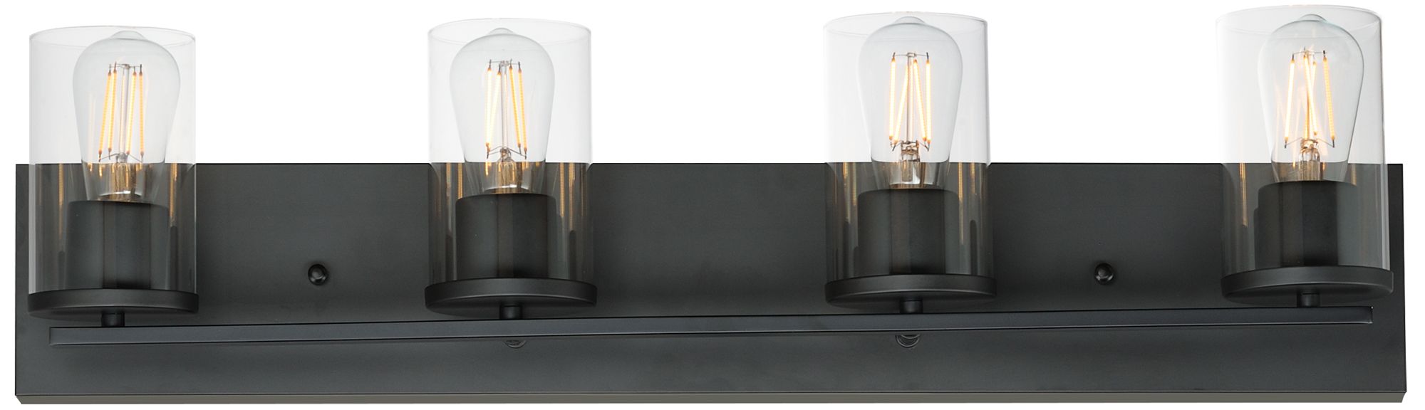 Maxim Lateral 30" Wide Clear/Black 4-Light Bath Vanity