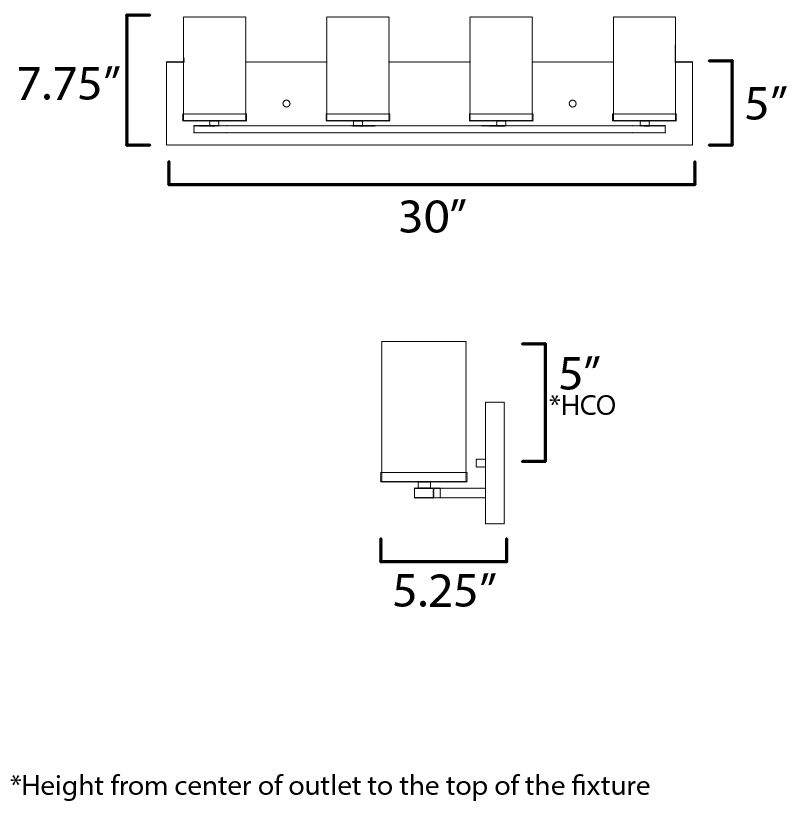 Image 7 Maxim Lateral 30" Wide Clear/Black 4-Light Bath Vanity more views