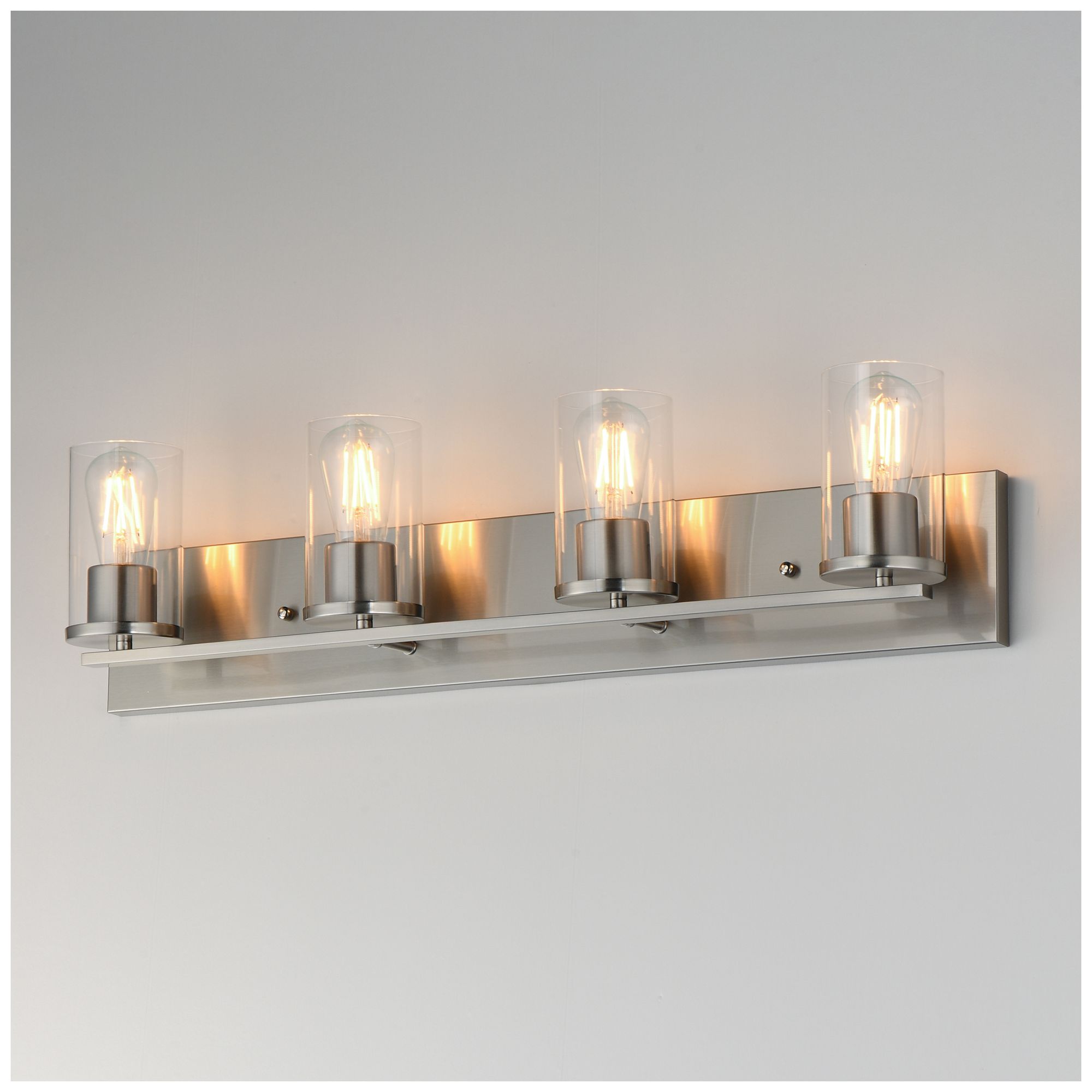 Image 5 Maxim Lateral 30" Wide Clear/Satin Nickel 4-Light Bath Vanity more views