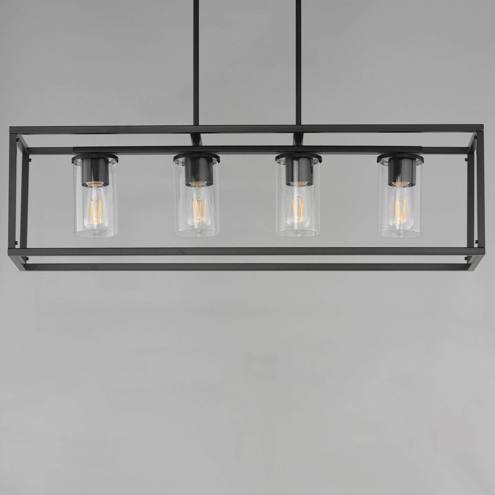 Image 3 Maxim Lateral 36" Clear/Black 4-Light Linear Pendant more views