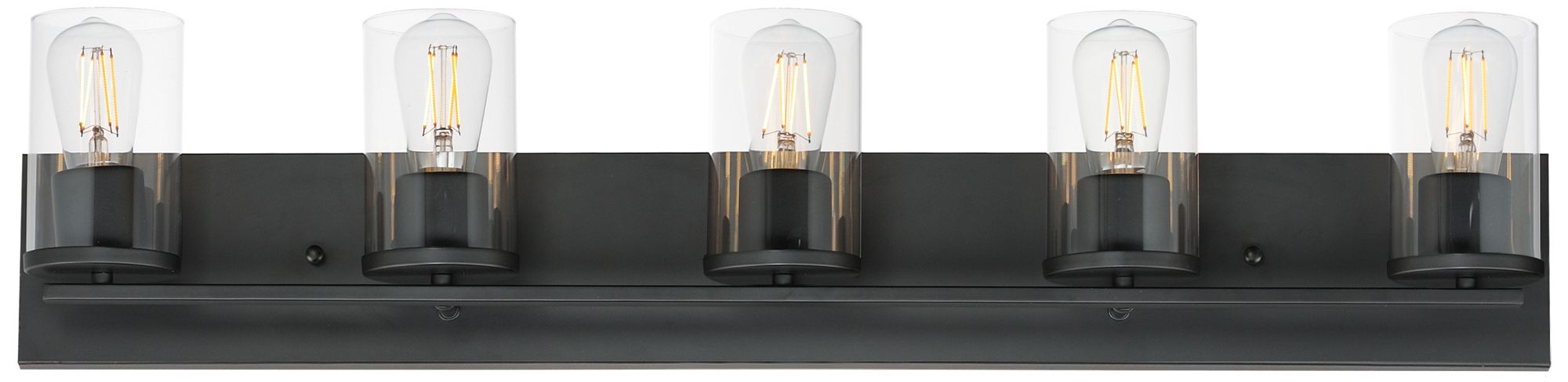 Maxim Lateral 36" Clear/Black 5-Light Bath Vanity