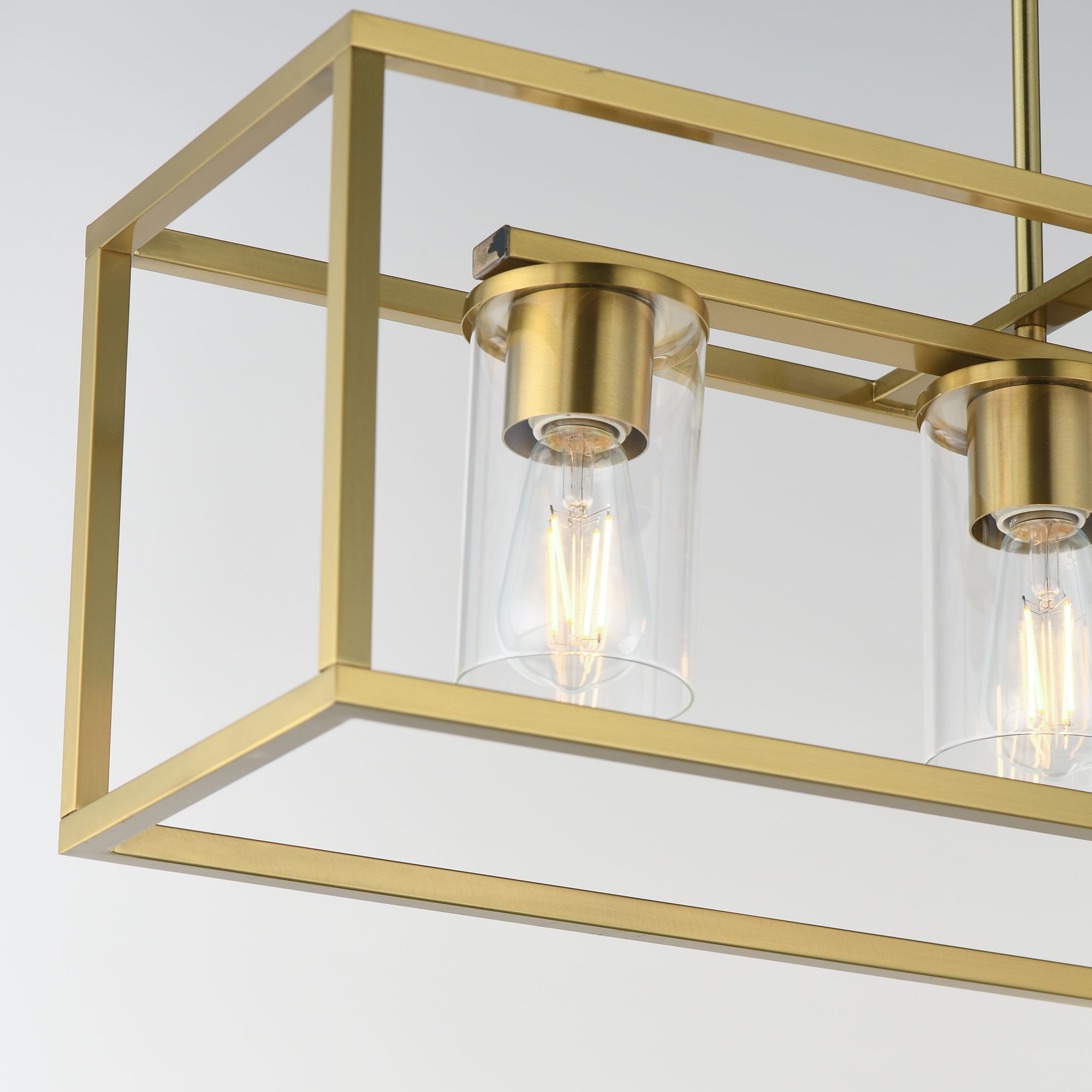 Image 5 Maxim Lateral 36" Clear/Satin Brass 4-Light Linear Pendant more views