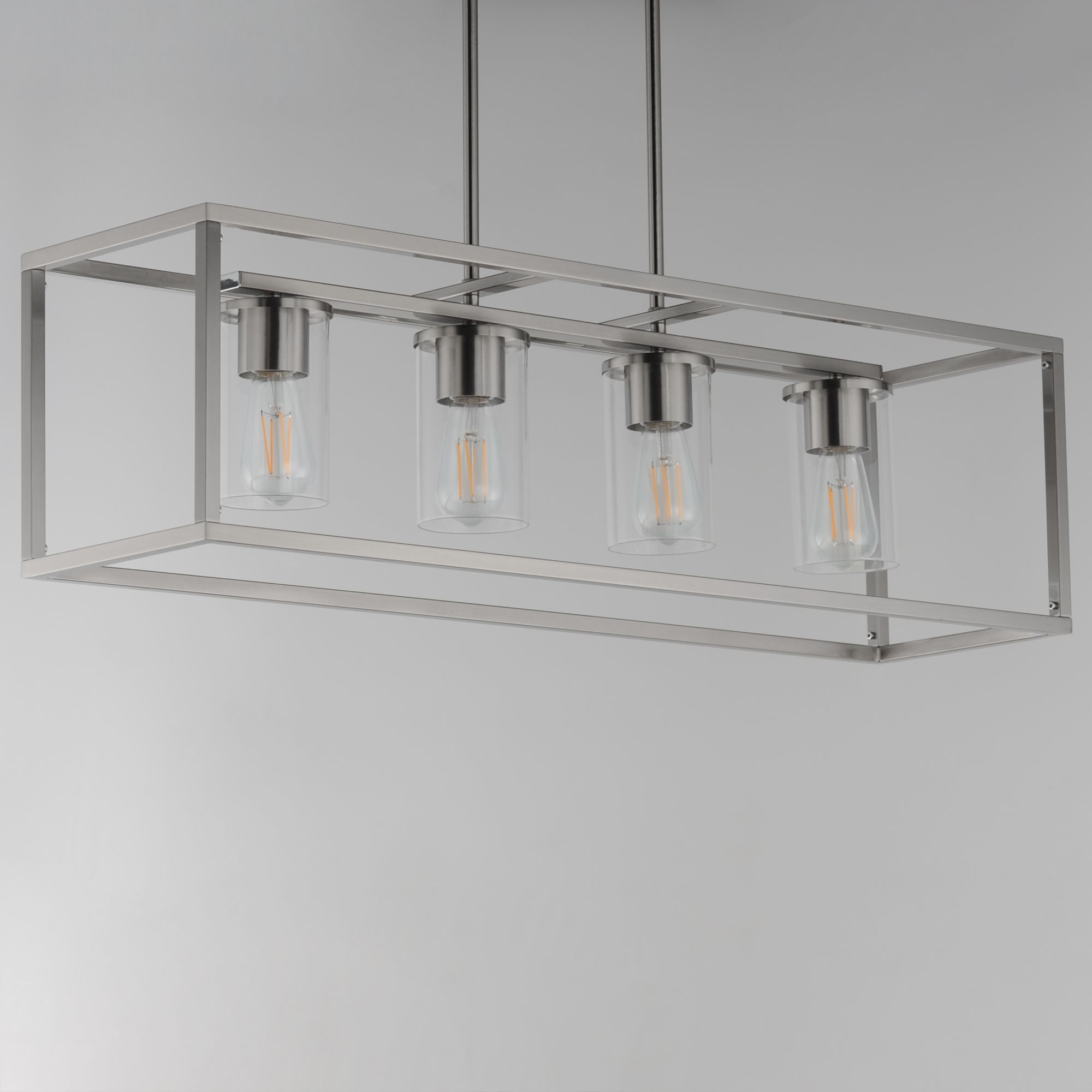 Image 3 Maxim Lateral 36" Clear/Satin Nickel 4-Light Linear Pendant more views