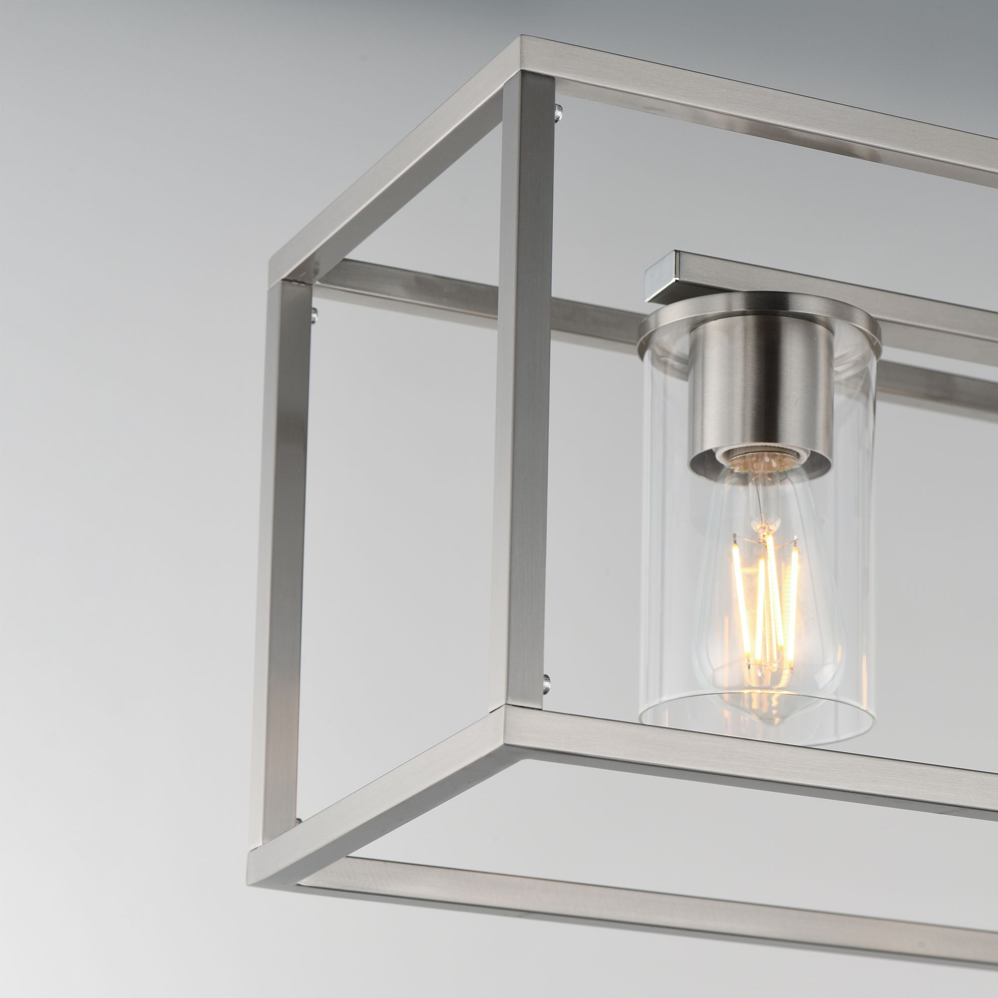 Image 4 Maxim Lateral 36" Clear/Satin Nickel 4-Light Linear Pendant more views