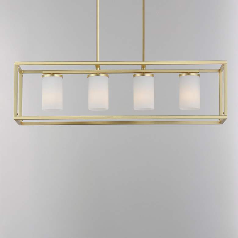 Image 2 Maxim Lateral 36" Satin Brass 4-Light Linear Pendant more views