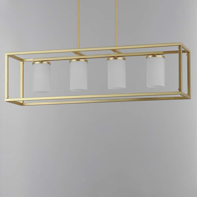 Image 3 Maxim Lateral 36" Satin Brass 4-Light Linear Pendant more views