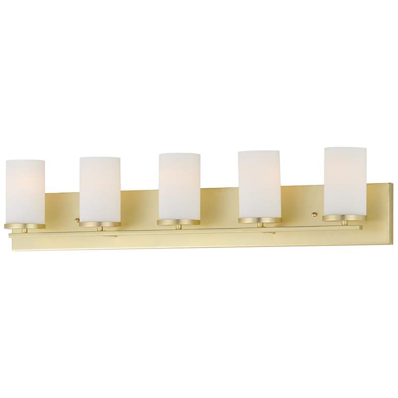 Image 1 Maxim Lateral 36" Wide Satin Brass 5-Light Bath Vanity