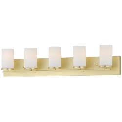 Maxim Lateral 36" Wide Satin Brass 5-Light Bath Vanity