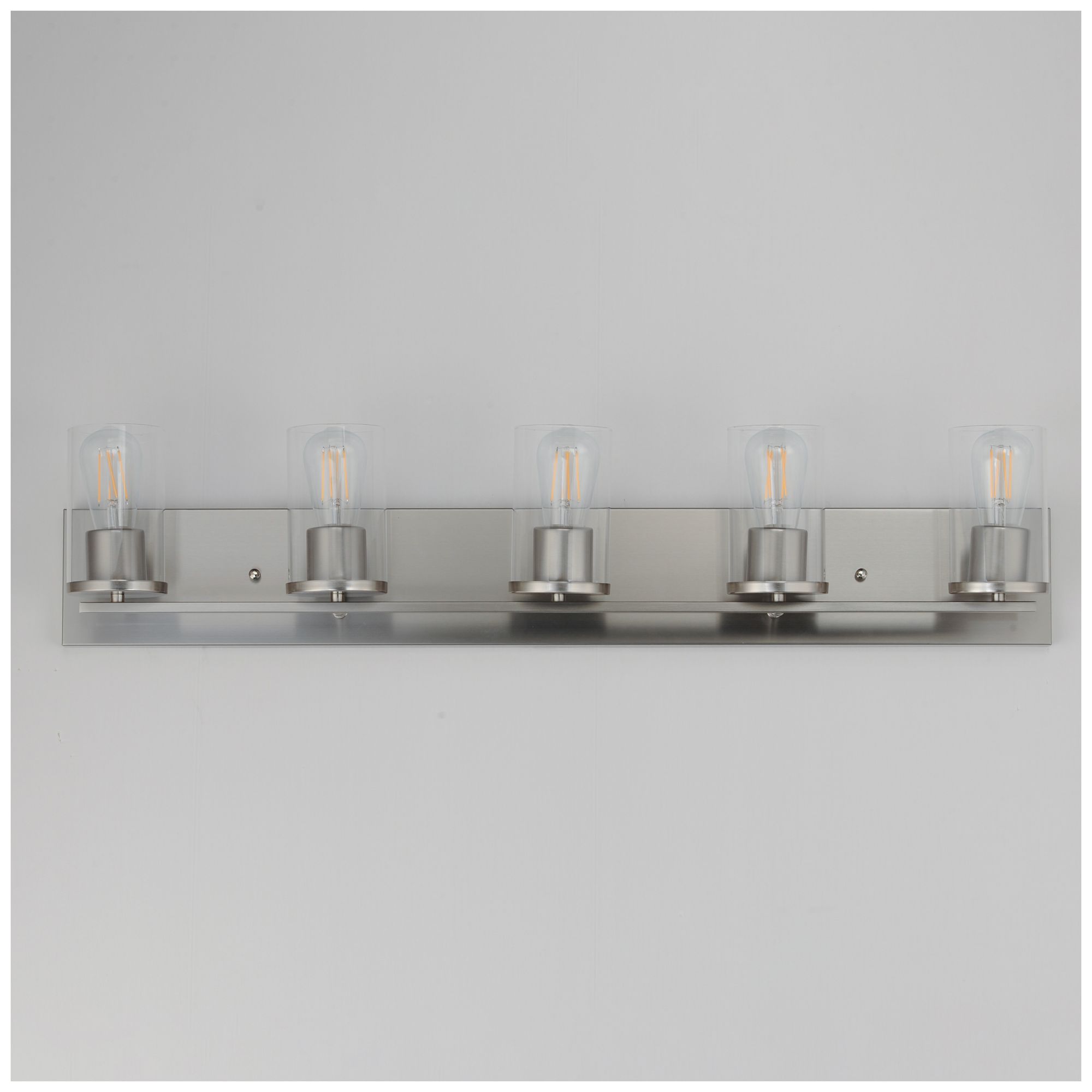 Image 3 Maxim Lateral 36" Wide Clear/Satin Nickel 5-Light Bath Vanity more views