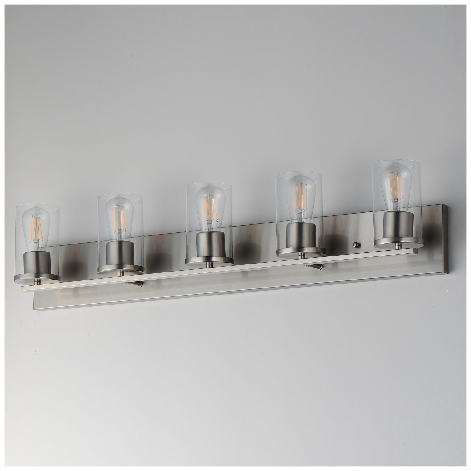 Image 4 Maxim Lateral 36" Wide Clear/Satin Nickel 5-Light Bath Vanity more views