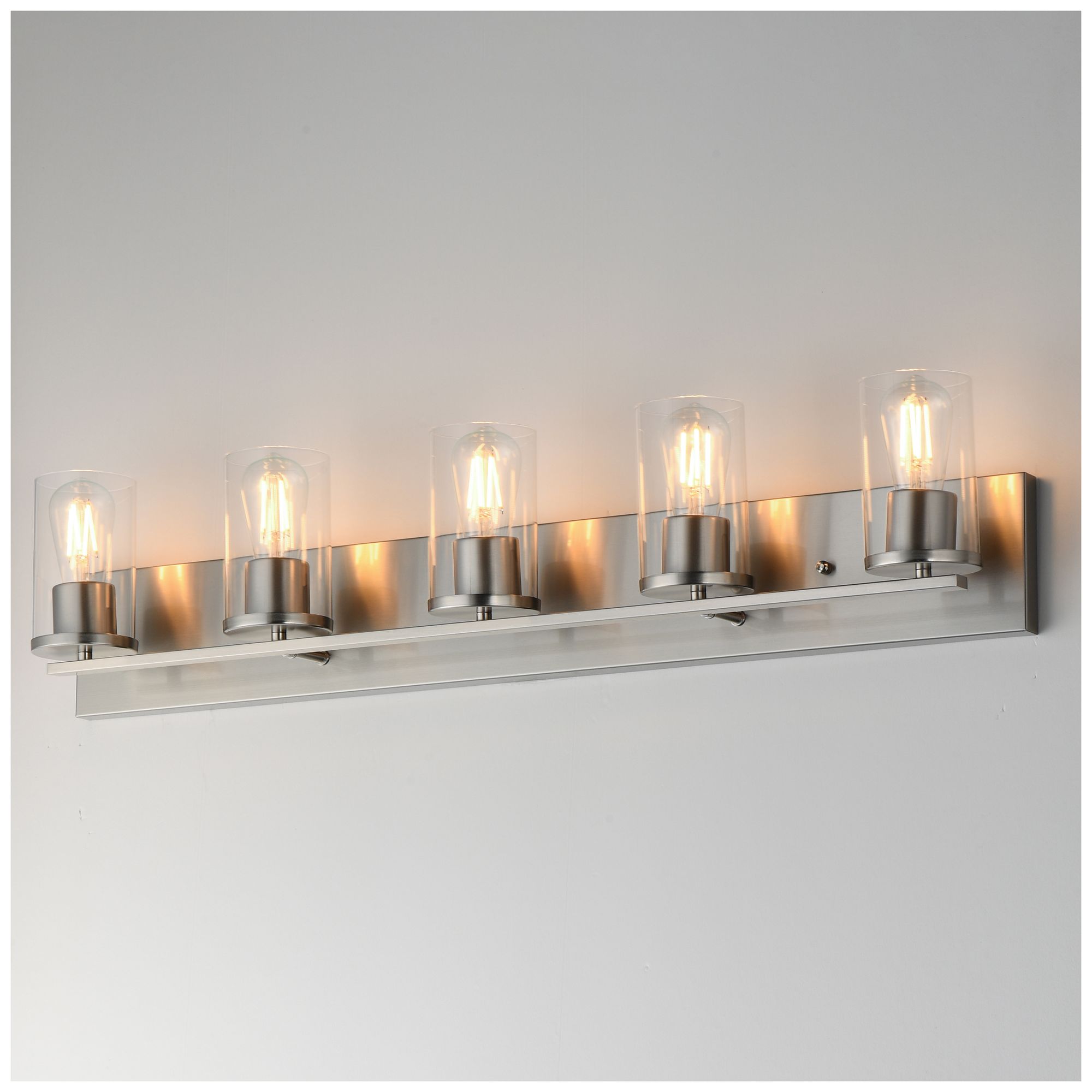 Image 5 Maxim Lateral 36" Wide Clear/Satin Nickel 5-Light Bath Vanity more views