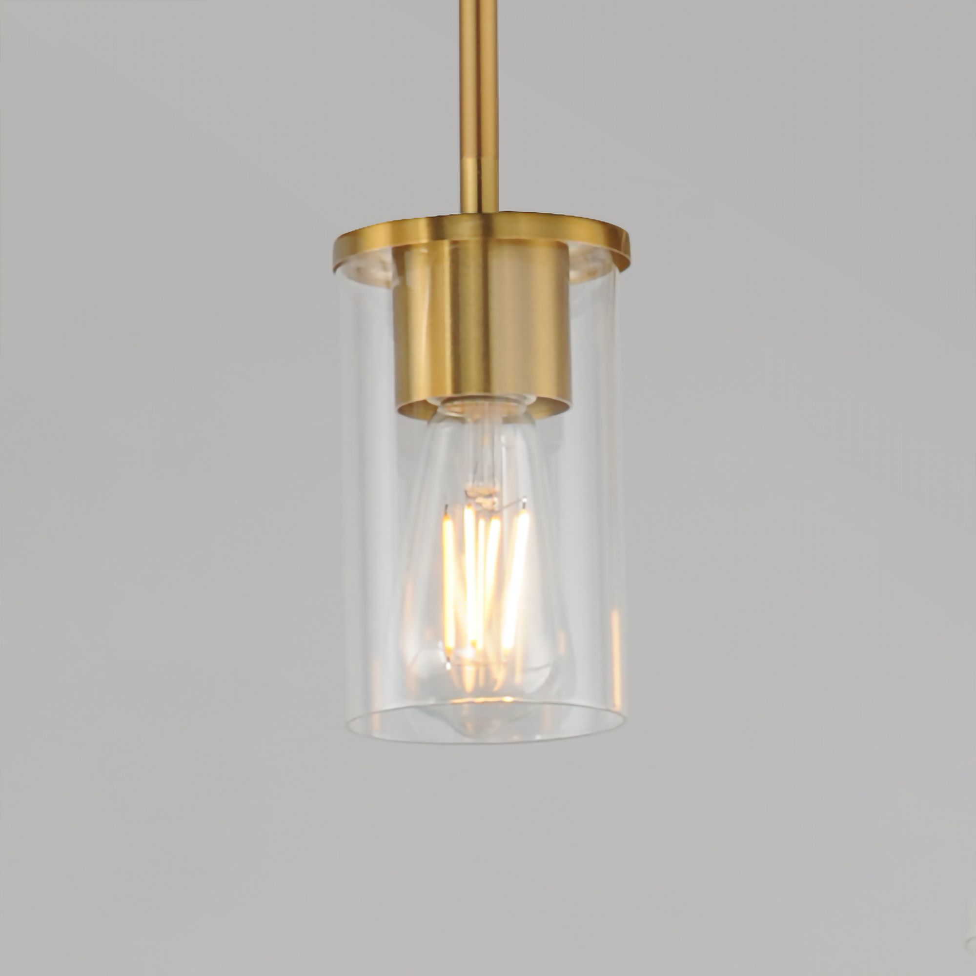 Image 3 Maxim Lateral 4 3/4" Wide Clear/Satin Brass Mini Pendant more views