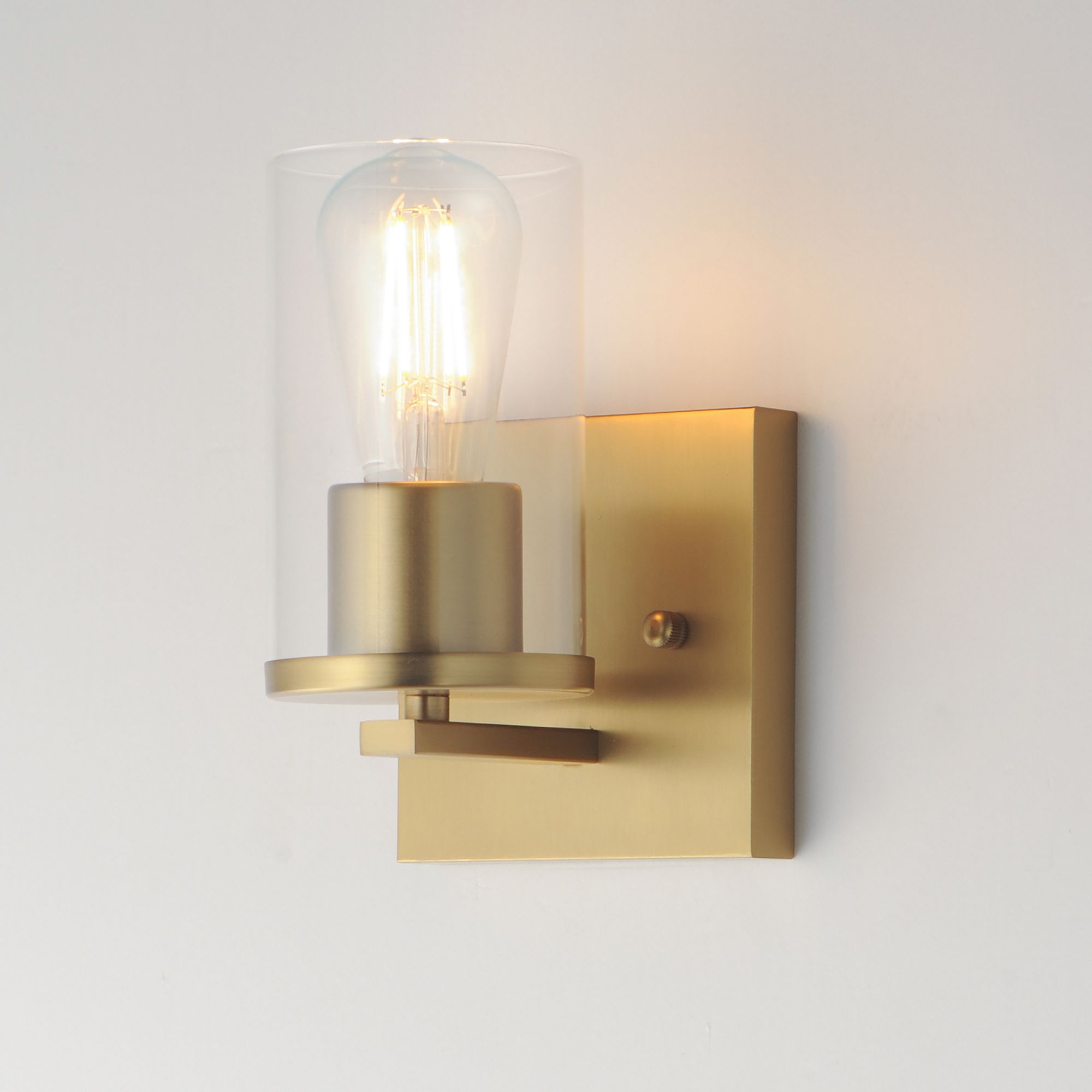 Image 4 Maxim Lateral 7 3/4" High Clear/Satin Brass 1-Light Bath Vanity more views