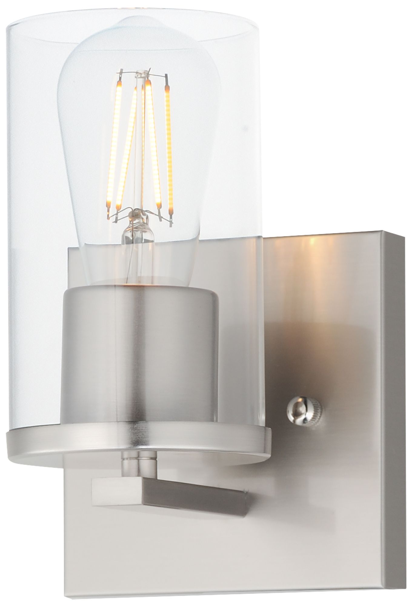 Maxim Lateral 7 3/4" High Clear/Satin Nickel 1-Light Bath Vanity