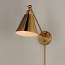1_Maxim Library 32.25" High Plug-In Brass Swing Arm Wall Lamp
