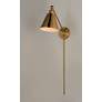 3_Maxim Library 32.25" High Plug-In Brass Swing Arm Wall Lamp more views