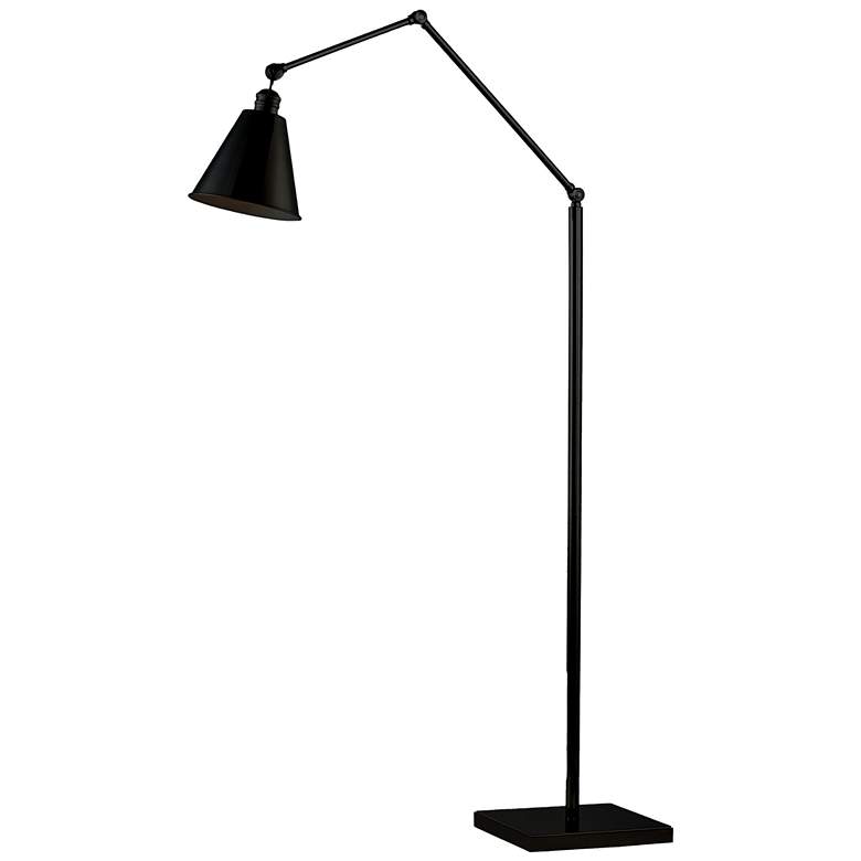 Image 1 Maxim Library 55" High Black Finish Adjustable Modern Floor Lamp