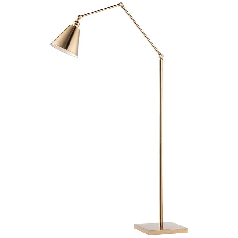 Image 1 Maxim Library 55 inch High Heritage Gold Adjustable Modern Floor Lamp