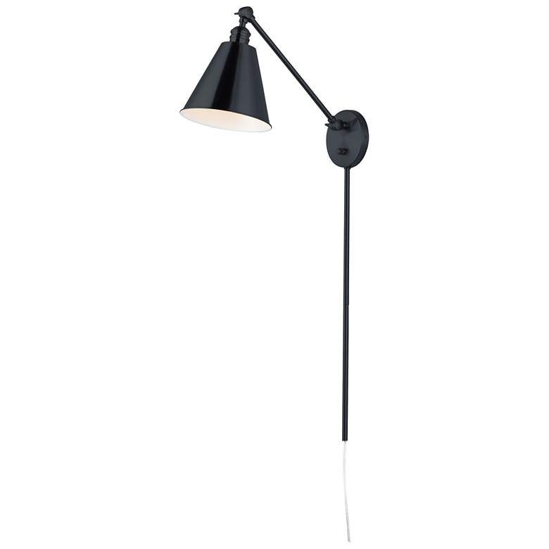 Image 1 Maxim Library 8 inch Wide Modern Black Adjustable Wall Light